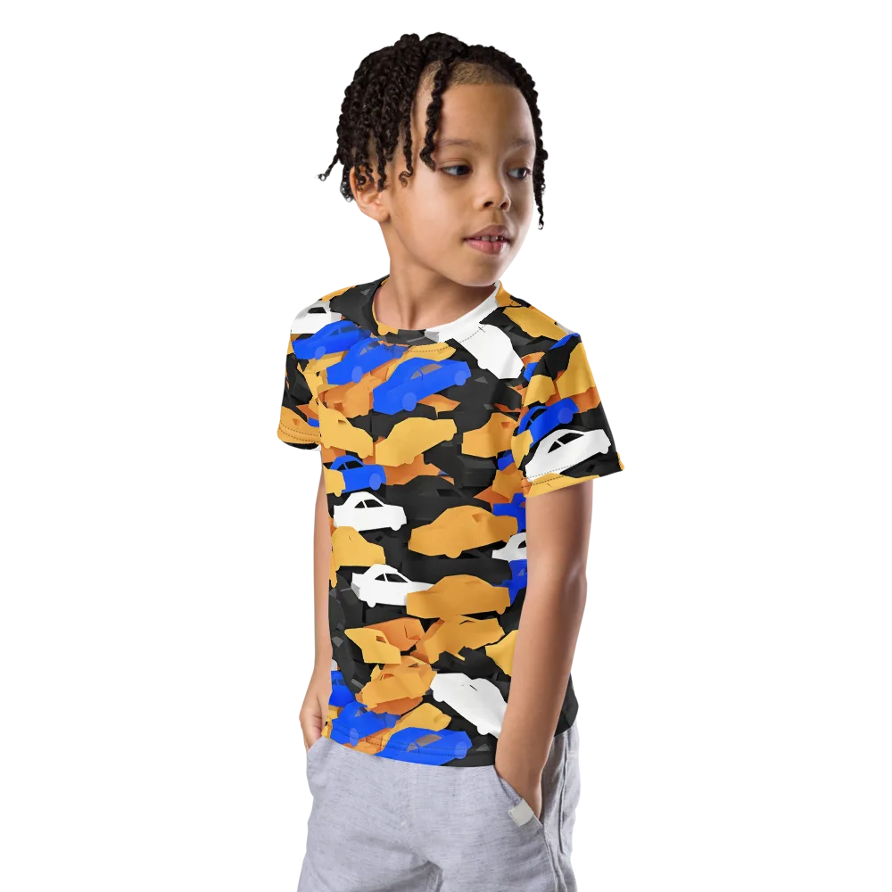 Traffic Jam Royale on Kids Crew Neck T-Shirt — Left Front