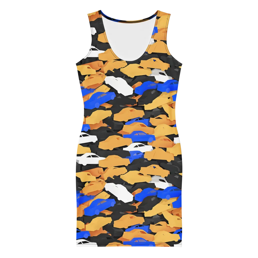 Traffic Jam Royale on Bodycon Dress — Front