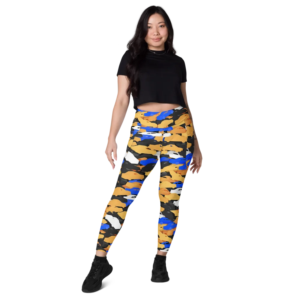 Traffic Jam Royale on Leggings with Pockets — Front