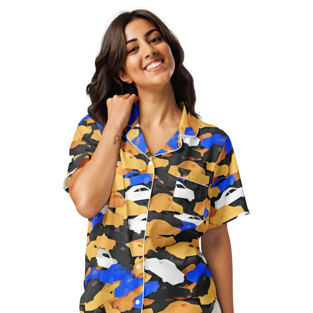 Traffic Jam Royale on Women's Short Sleeve Pajama Top — Front