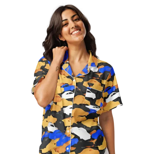 Traffic Jam Royale on a Women's Short Sleeve Pajama Top