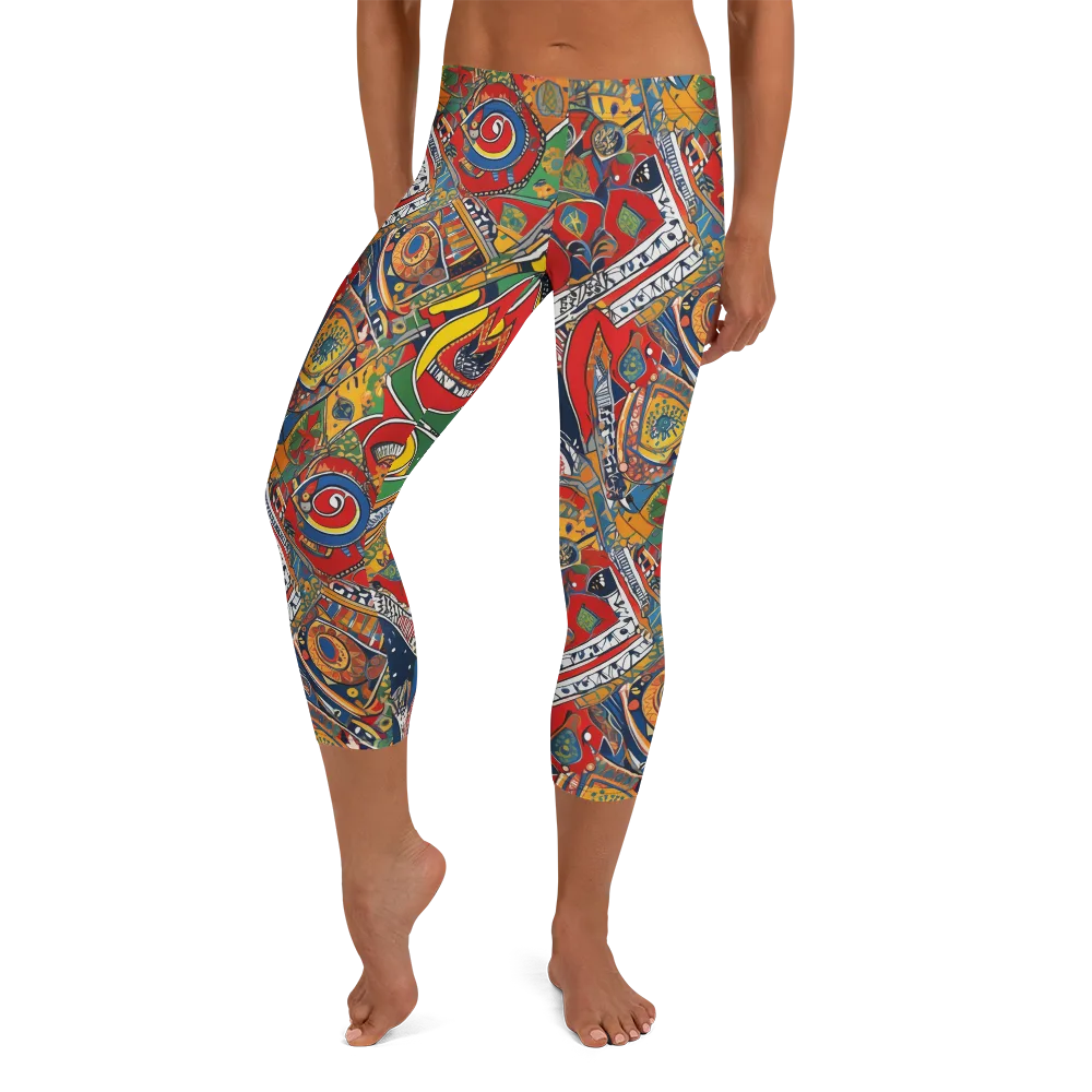 Chromatic Arcade on Capri Leggings — Front
