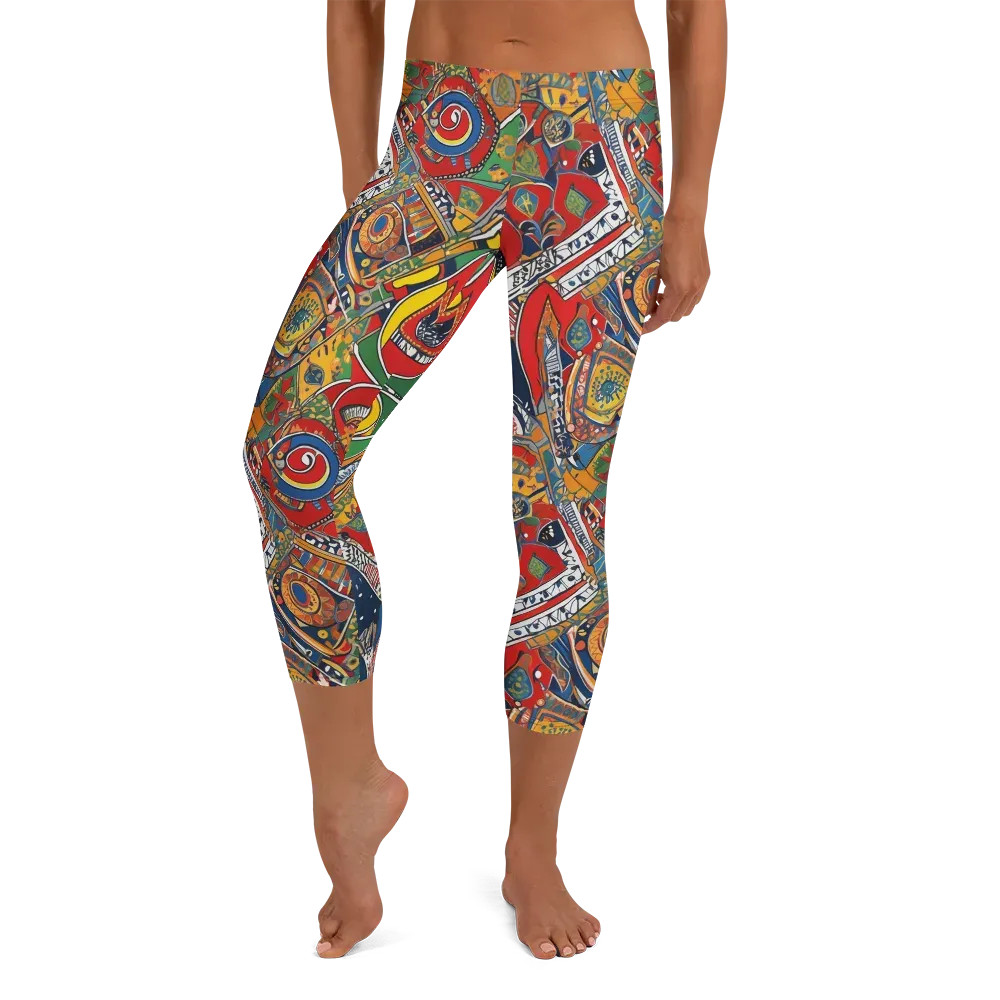 Chromatic Arcade on Capri Leggings — Front
