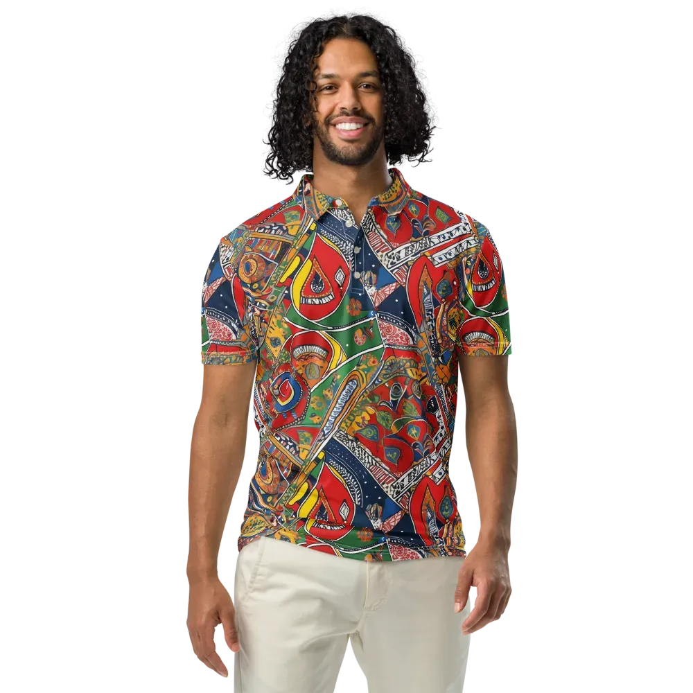 Chromatic Arcade on Men's Slim Fit Polo Shirt — Front