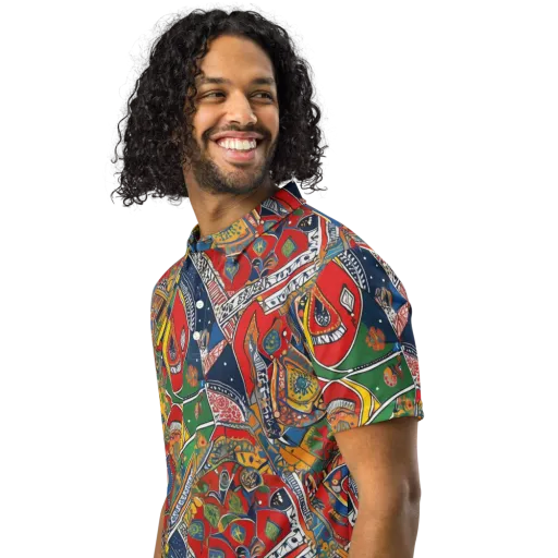 Chromatic Arcade on a Men's Slim Fit Polo Shirt
