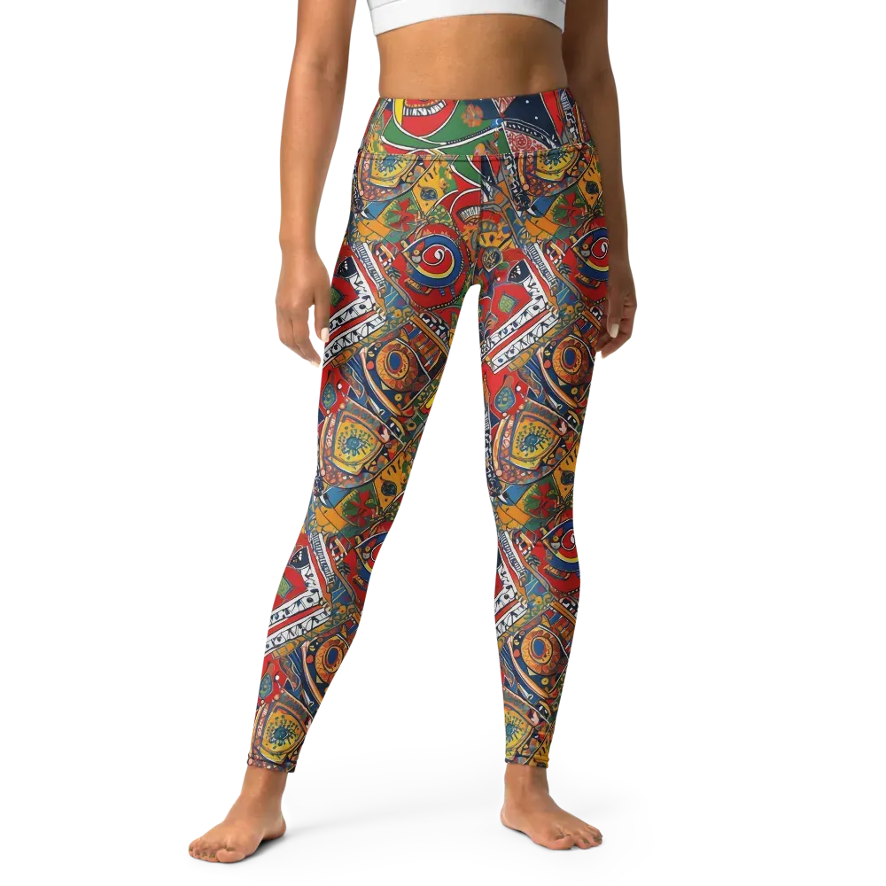 Chromatic Arcade on Yoga Leggings — Front