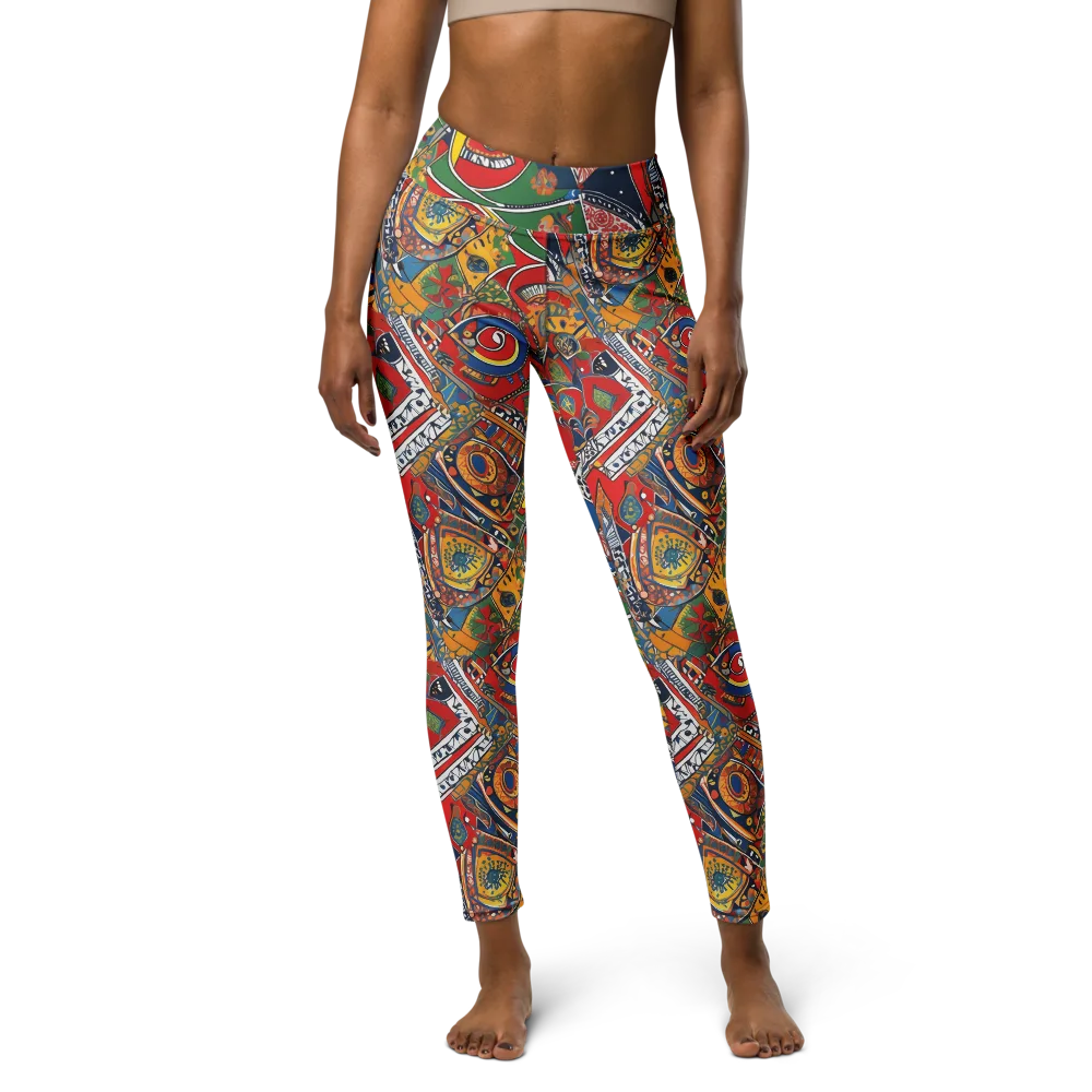 Chromatic Arcade on Yoga Leggings — Front