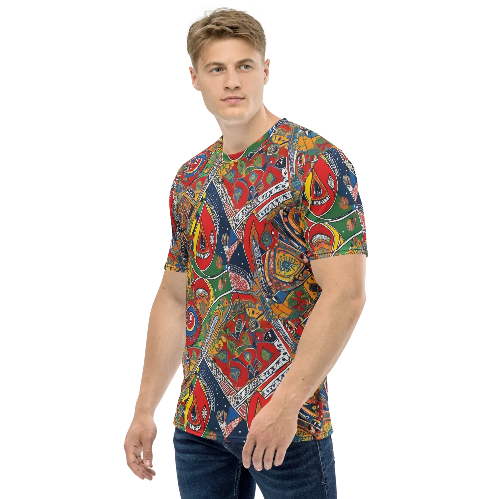 Chromatic Arcade on Men's Crew Neck T-Shirt — Left