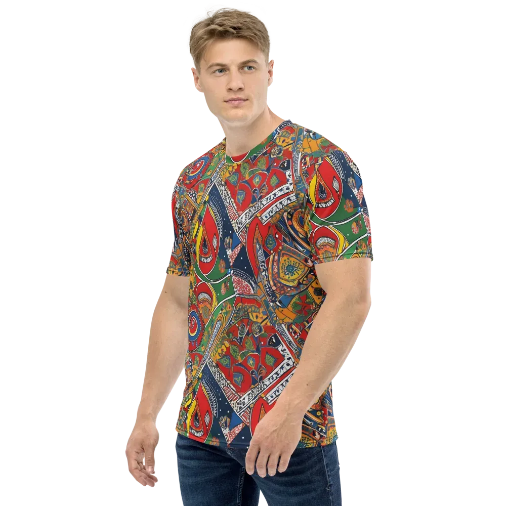 Chromatic Arcade on Men's Crew Neck T-Shirt — Left