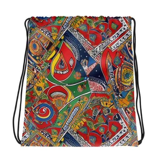Chromatic Arcade on a Drawstring Bag