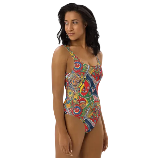 Chromatic Arcade on a One-Piece Swimsuit