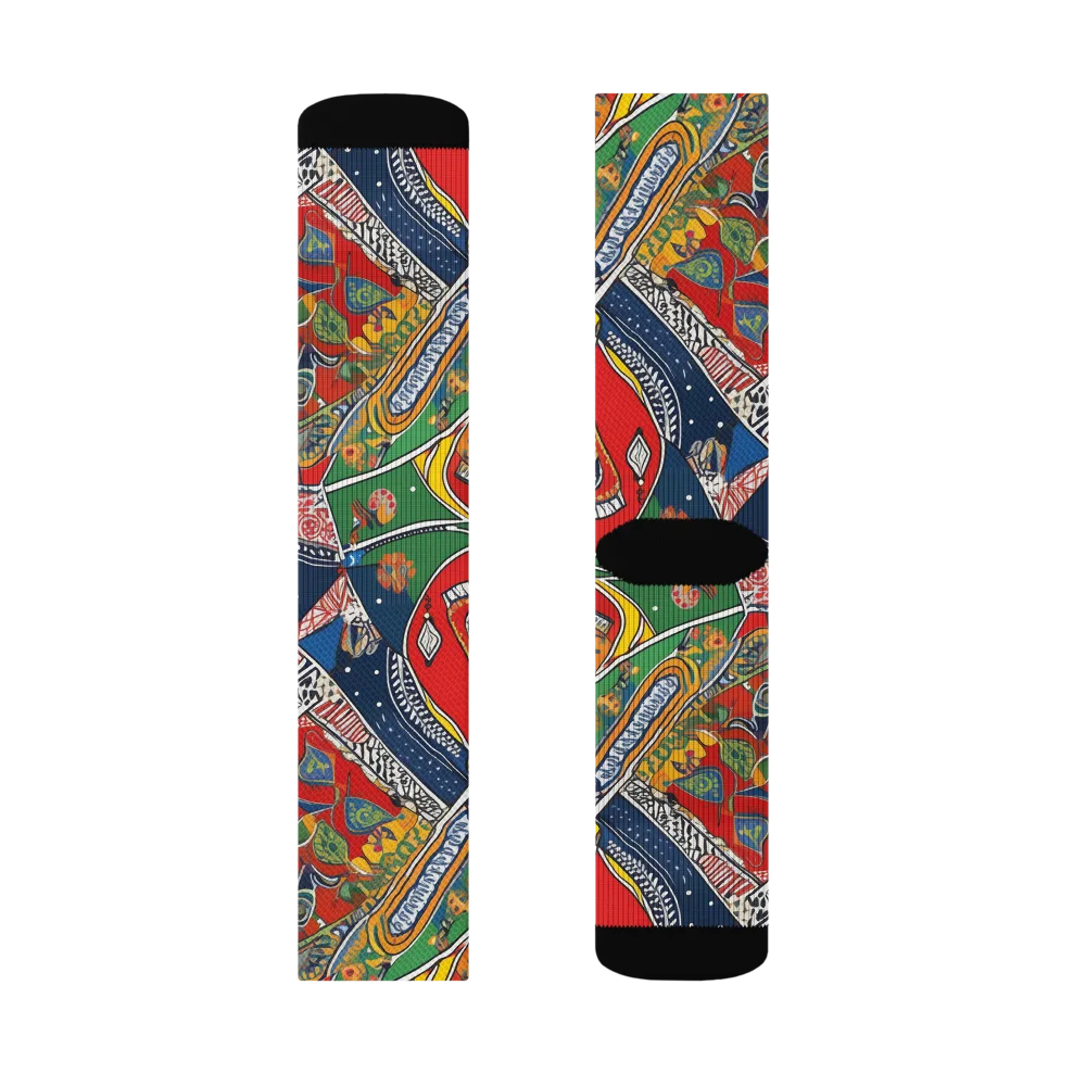 Chromatic Arcade on Socks — Left Sock