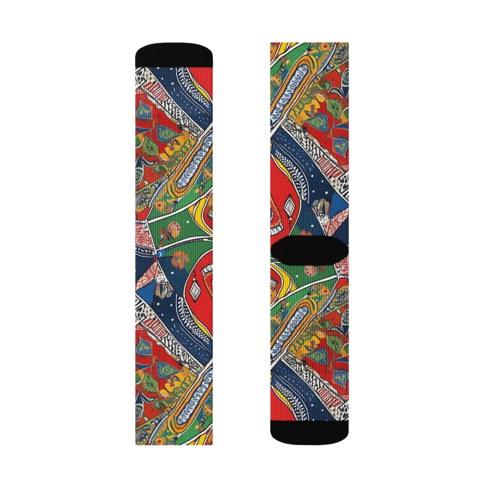 Chromatic Arcade on Socks — Right Sock