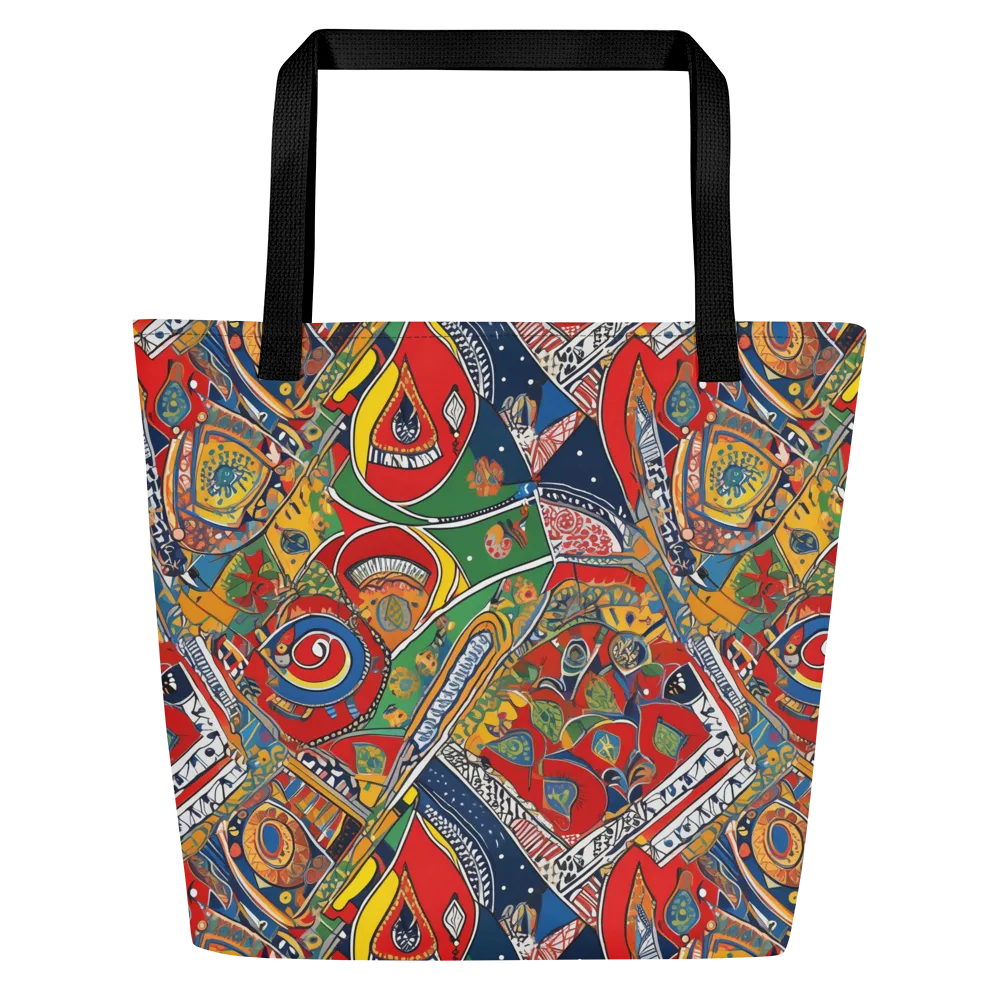 Chromatic Arcade on Large Tote Bag W/ Pocket — Front