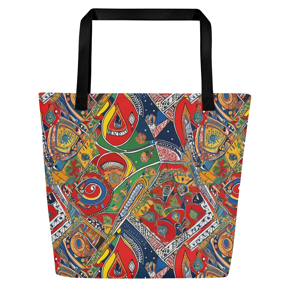 Chromatic Arcade on Large Tote Bag W/ Pocket — Front
