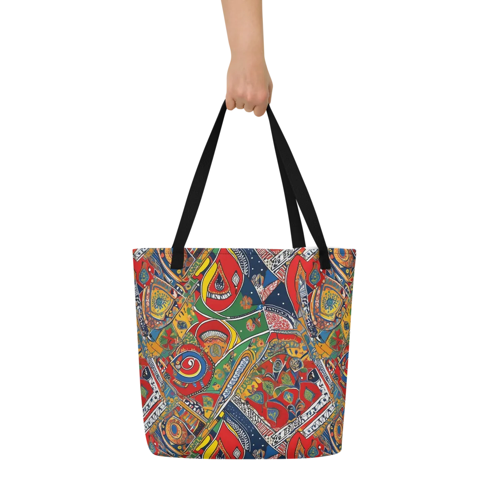 Chromatic Arcade on Large Tote Bag W/ Pocket — Front