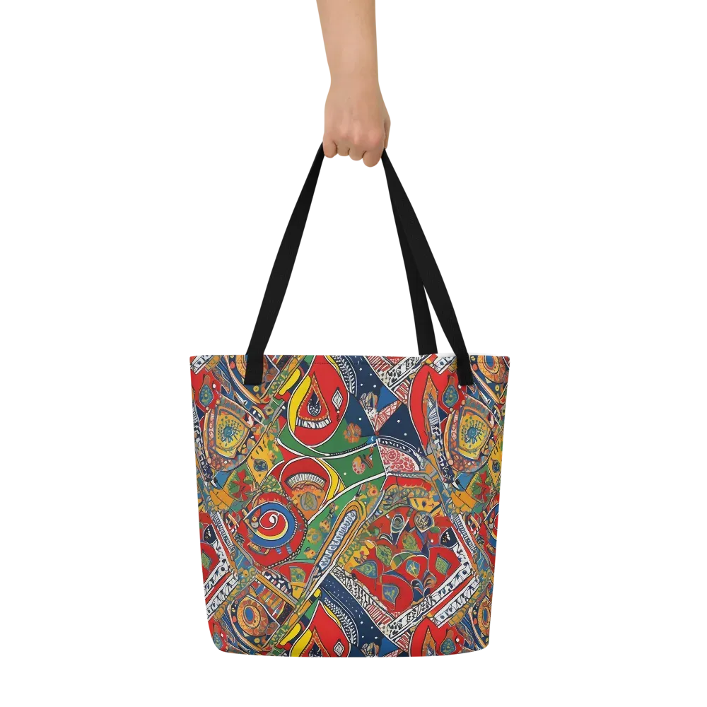 Chromatic Arcade on Large Tote Bag W/ Pocket — Front