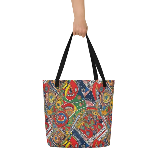 Chromatic Arcade on a Large Tote Bag W/ Pocket