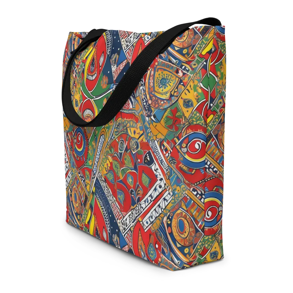 Chromatic Arcade on Large Tote Bag W/ Pocket — Front