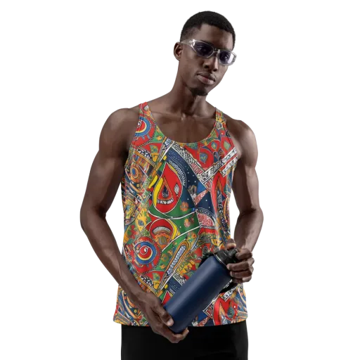 Chromatic Arcade on a Men's Tank Top