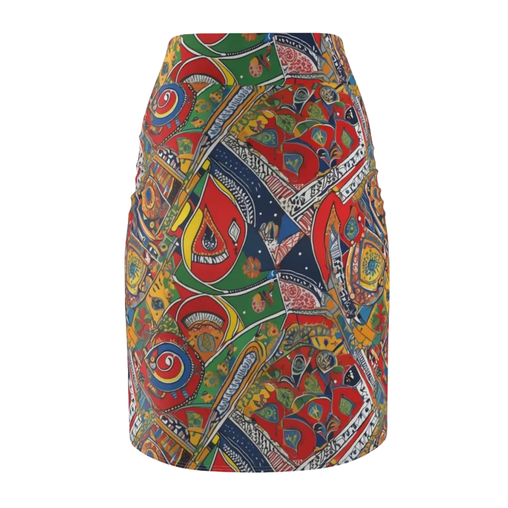 Chromatic Arcade on Pencil Skirt — Back