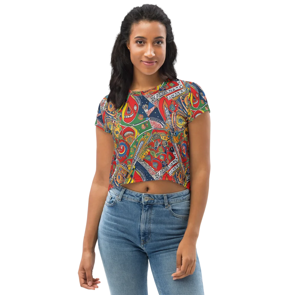 Chromatic Arcade on Crop Tee — Front