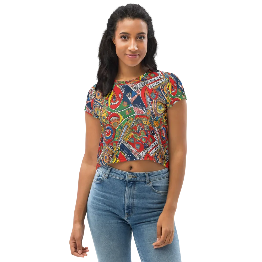 Chromatic Arcade on Crop Tee — Front