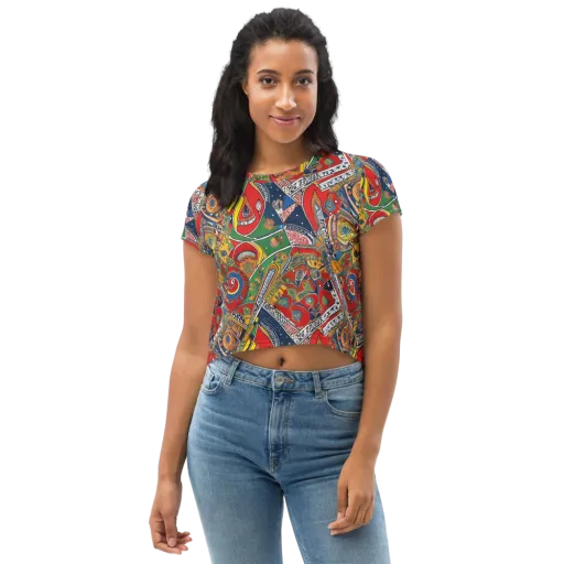 Chromatic Arcade on a Crop Tee