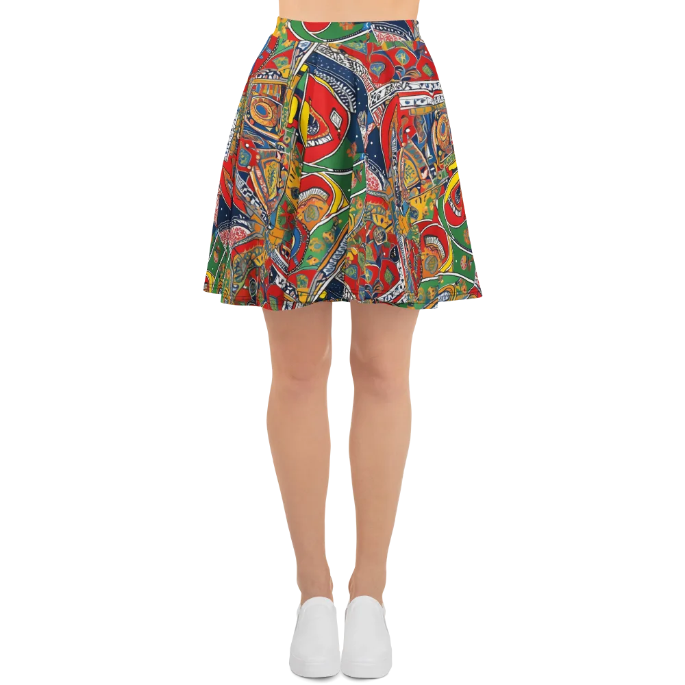 Chromatic Arcade on Skater Skirt — Front