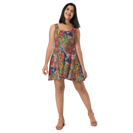 Chromatic Arcade on a Skater Dress