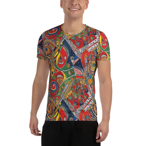 Chromatic Arcade on a Men's Athletic T-Shirt