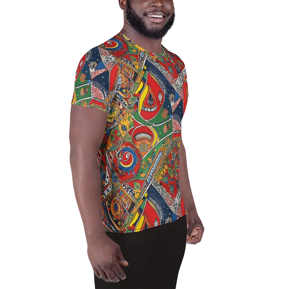 Chromatic Arcade on Men's Athletic T-Shirt — Right