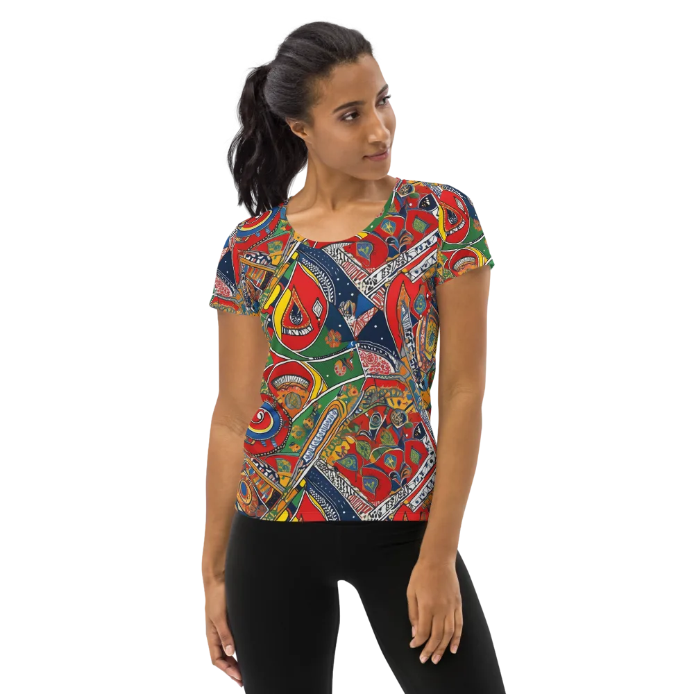 Chromatic Arcade on Women's Athletic T-Shirt — Front