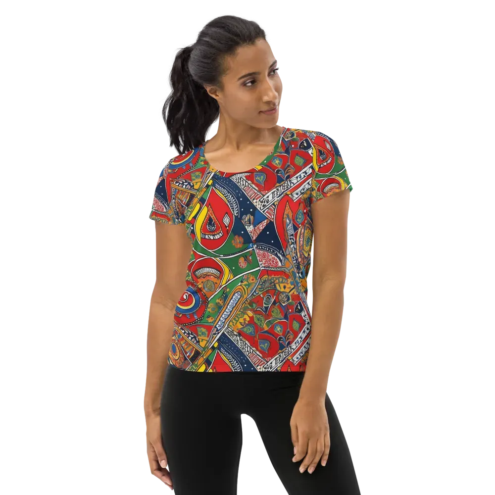 Chromatic Arcade on Women's Athletic T-Shirt — Front