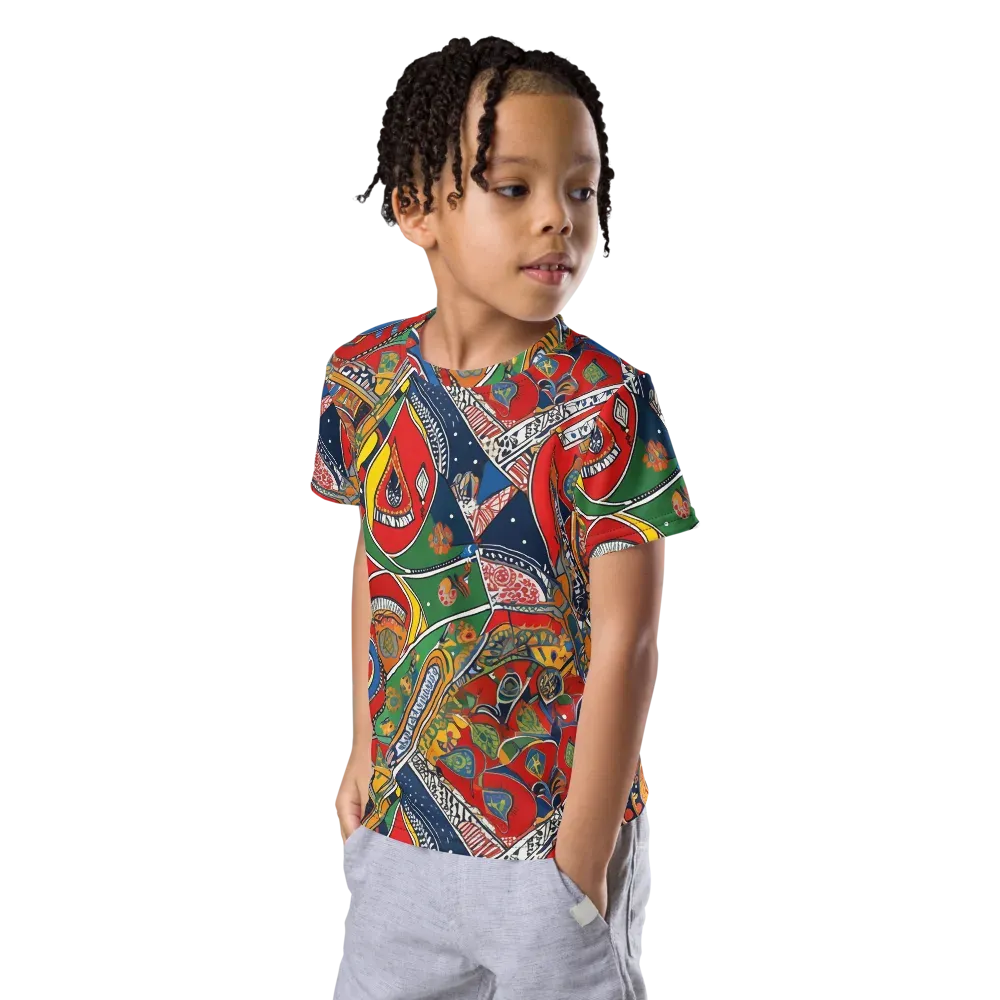 Chromatic Arcade on Kids Crew Neck T-Shirt — Left Front