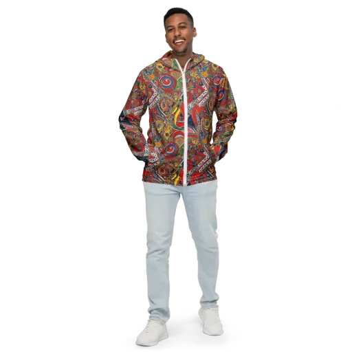 Chromatic Arcade on a Men's Windbreaker