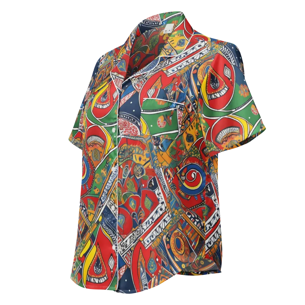 Chromatic Arcade on Women's Short Sleeve Pajama Top — Left Front
