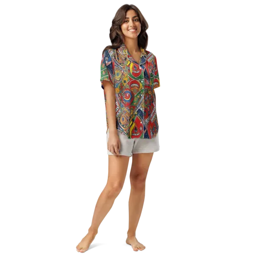 Chromatic Arcade on a Women's Short Sleeve Pajama Top