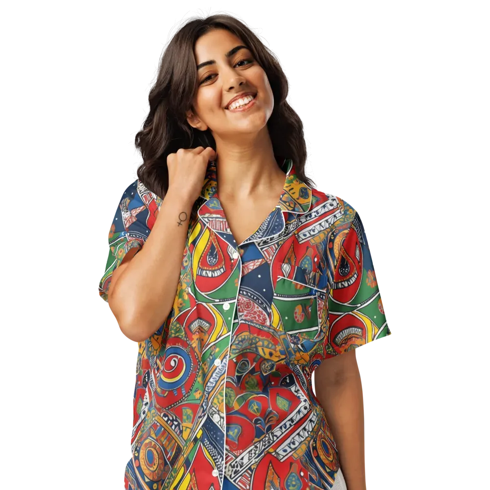 Chromatic Arcade on Women's Short Sleeve Pajama Top — Front