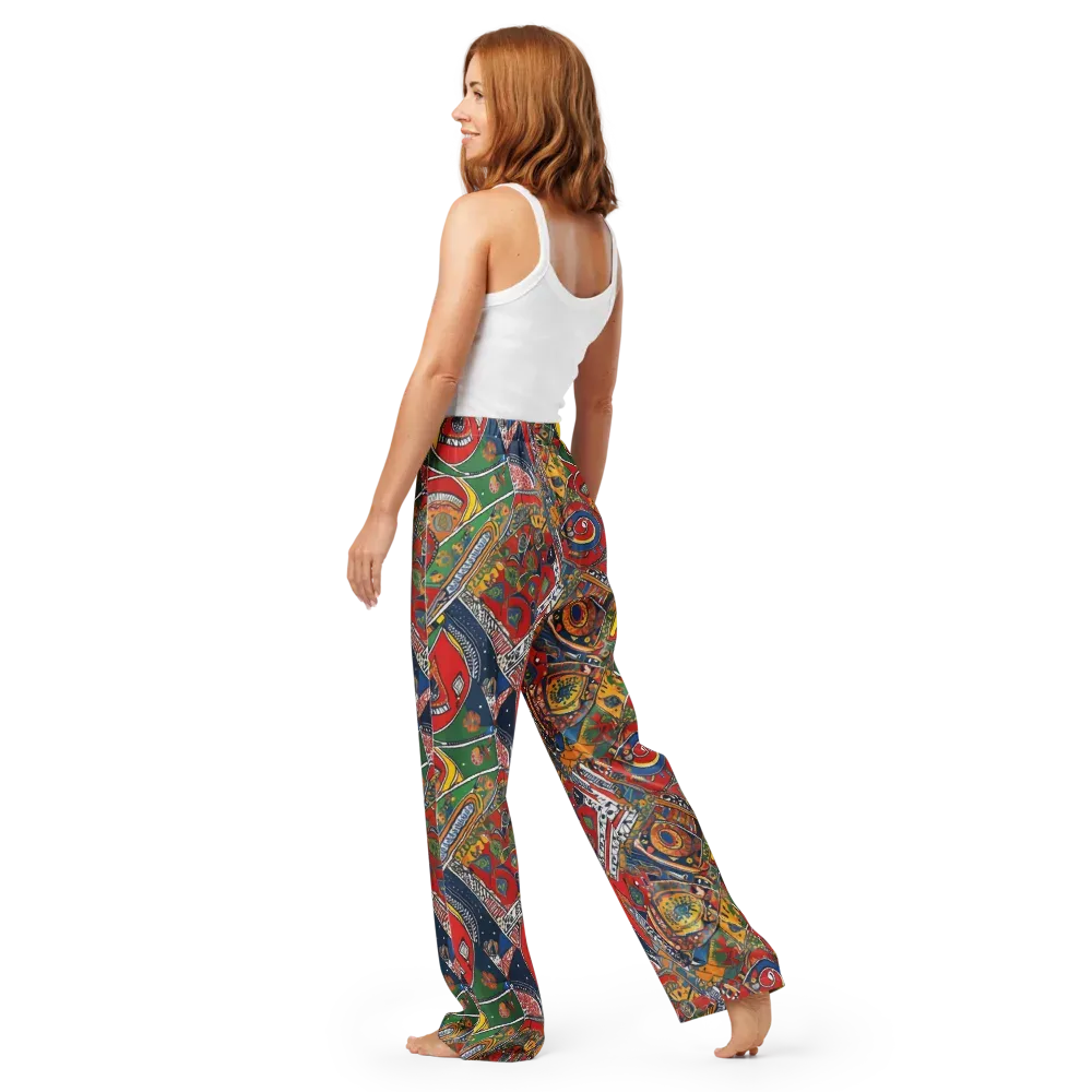 Chromatic Arcade on Women's Pajama Pants — Back