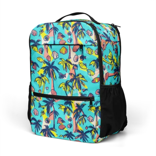 Neon Palm Tide on a Utility Backpack