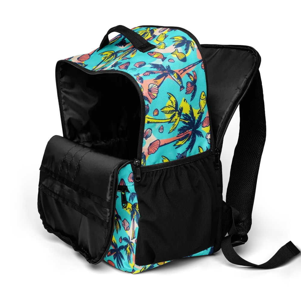 Neon Palm Tide on Utility Backpack — Product details 2