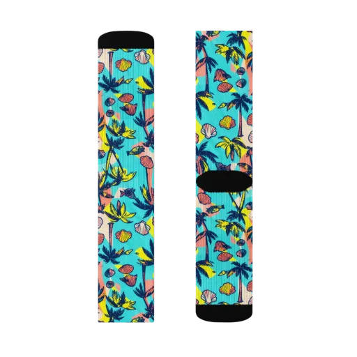 Neon Palm Tide on a Socks