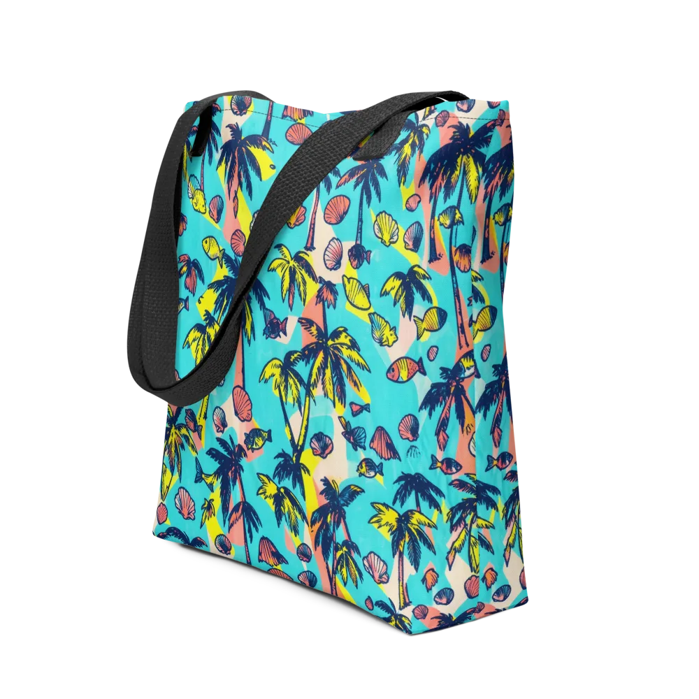 Neon Palm Tide on Tote Bag — Front