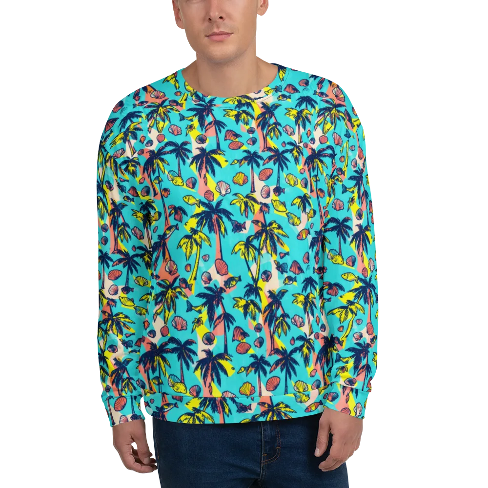 Neon Palm Tide on Sweatshirt — Front