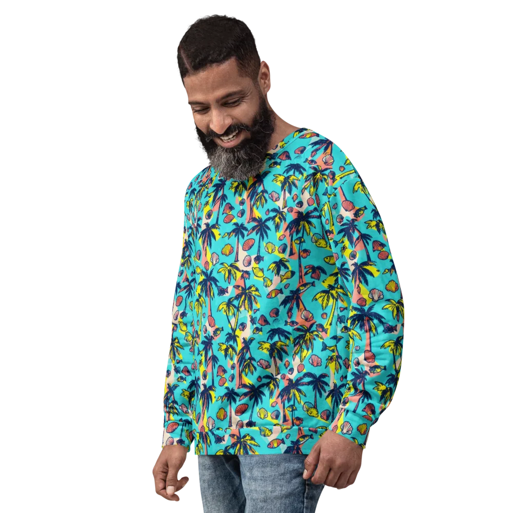 Neon Palm Tide on Sweatshirt — Left Front