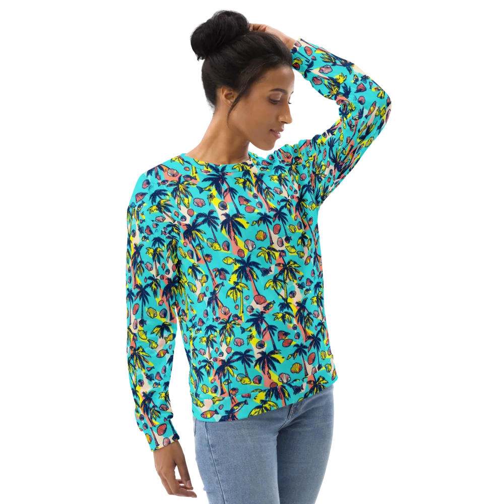 Neon Palm Tide on Sweatshirt — Right Front