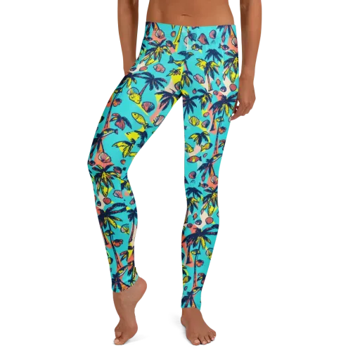 Neon Palm Tide on a Leggings