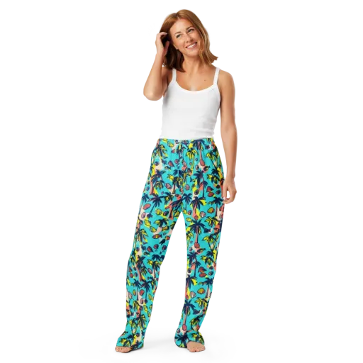 Neon Palm Tide on a Women's Pajama Pants
