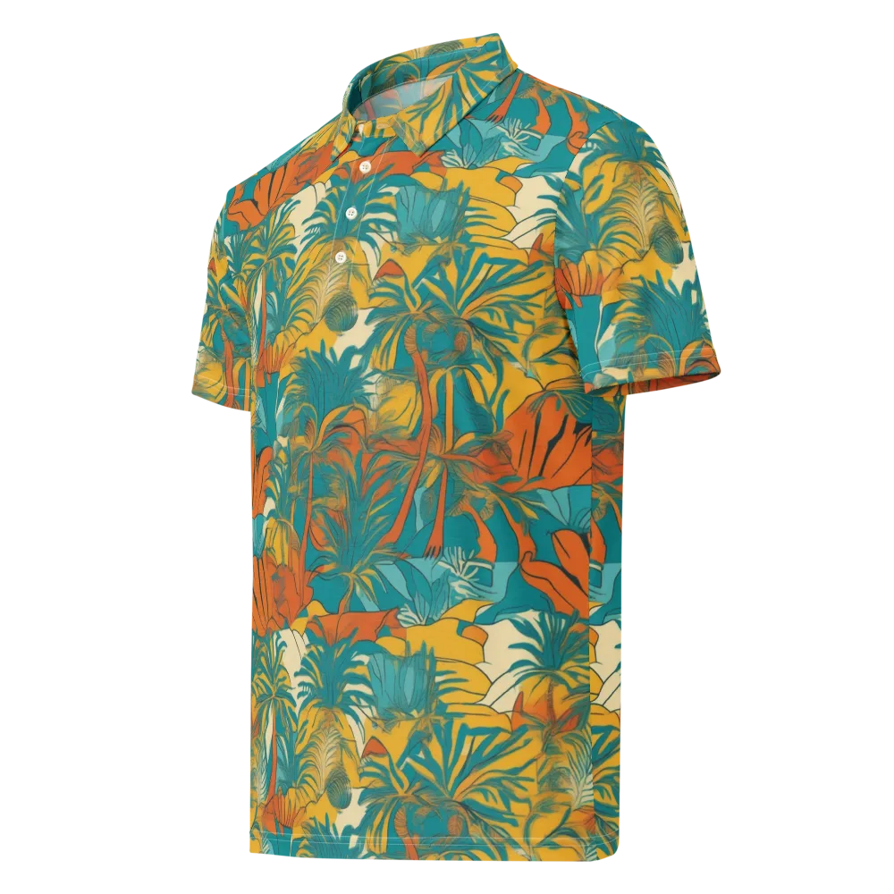 Citrus Jungle on Men's Slim Fit Polo Shirt — Left Front